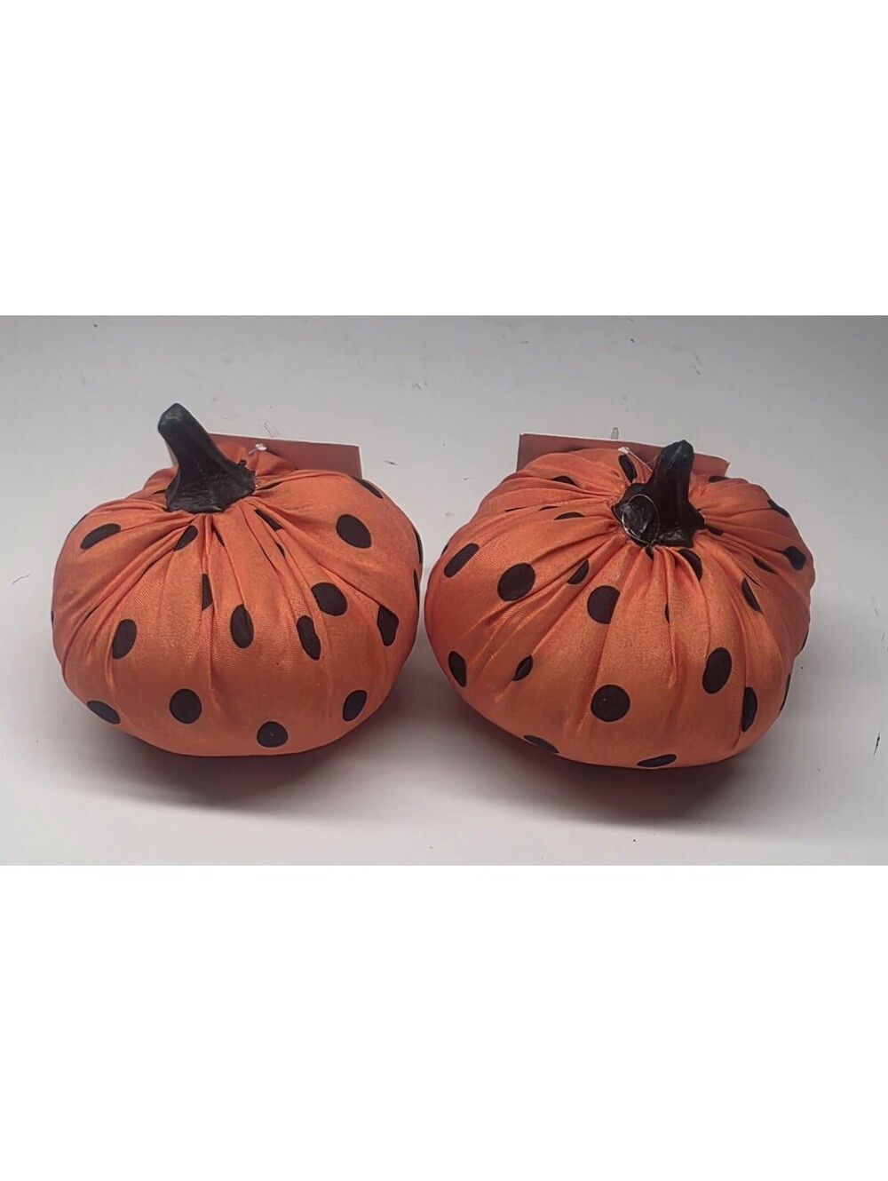 Fabric Stuffed Pumpkins Fall Farmhouse Decor 2 Pack 4" Decoration